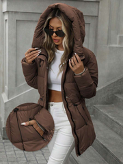 Puffy - Manteau matelassé à capuche mi-long