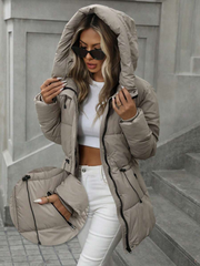 Puffy - Manteau matelassé à capuche mi-long